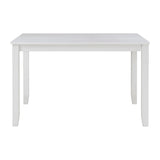 Classic Transitional 5pc Dining Set White Finish Dining Table and Four Side Chairs Set Lattice-Back B011P144224