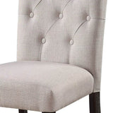 Beige and Weathered Espresso Tufted Back Side Chairs B062P182700