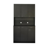 ZNTS 70.87" Tall Wardrobe& Kitchen Cabinet, with 6-Doors, 1-Open Shelves and 1-Drawer for bedroom,Black 20536572