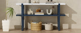 TREXM Retro Elegant Console Table with Marble-Effect Top and Versatile Storage Solutions for N715P196906M