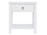 Nightstand Modern End Table, Side Table with 1 Drawer and Storage Shelf, White 06395973