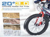20 Inch Kids Bicycles , Fat Tire Mountain Bike for Boys and Girls Age 5 Years ,7-Speed Dual-Disc W1019P203875