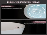 55" Acrylic Freestanding Bathtub, Stylish Deep Soaking Bathtub with Pop-up Drain & Integrated W1920P386218