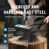 Single Horn Anvil, 55Lbs/25kg Cast Steel Anvil, High Hardness Rugged Round Horn Anvil Blacksmith, W2885P288514
