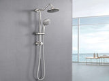 Brushed Nickel 6 Inch Rain Shower Head with Handheld Shower Head Bathroom Rain Shower System W121956007