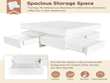 ON-TREND Modern High Gloss Coffee Table with 4 Drawers, Multi-Storage Square Cocktail Tea Table with WF314582AAK