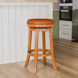 30" Bar Stool, Natural Finish, Saddle Leather Seat B04660651