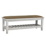 Antique White Bench B062P153591