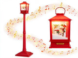 5FT Christmas Street Lamp Post with 3 Snowmen Scene, Snowfall, Warm Light & Holiday Music, 97288260