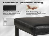 Set of 2 Black Backless Bar Stools, Ergonomic Saddle Seat with 3.5" Thick Cushion & Built-in 50501395