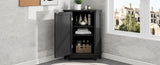 ZNTS Black Bathroom Cabinet Triangle Corner Storage Cabinet with Adjustable Shelf Modern Style MDF Board N725P172615B