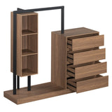 ZNTS Wardrobe with 4 Drawers and 3 Shelves,Espresso N820P196888P