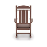 Pecan Traditional Porch Rocker Classic HDPE Poly Lumber for Porch, Patio, and Garden Comfort B195P198776