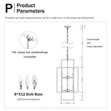 8-Light Metal Lantern Tiered Pendant Hanging Light Fixtures, Industrial Farmhouse Adjustable Height W1592P247755