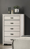 1pc Rustic Contemporary Chest Beige White Finish Five Storage Drawers Wooden Bedroom Furniture B011P230843