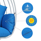 ZNTS Hanging Egg Chair , Hammock Swing Chair with Hanging Kit,Blue W1889P202893