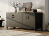 Mirod Farmhouse Style 4-Door Cabinet with Natural Finish, A Rustic Accent for Entryways or Small N760P281365B