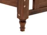 Queen Pine wooden Bed with Upholstered Headboard Panel Footboard, with Two Bed Rail Support Feet W504P268435