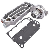 ZNTS Oil Cooler Housing Filter Head w/ Gasket for Cummins 6CT ISC QSC 8.3 ISL QSL 8.9L 3974325, 3974324, 28434542