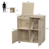 Hamster Cage, Small Animal Cage for Chinchilla/Rat, 4-Tier Guinea Pig Cage Wood with Acrylic W1850P168642