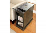 Modern Transitional Design 1pc Side Table / Storage Cabinet Gray Color USB Outlet B011P191197