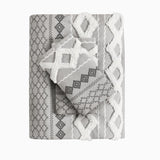 King/Cal King Cotton Printed Duvet Cover Set with Chenille B03596476