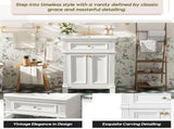 24'' Vintage Elegance Bathroom Cabinet Soft Closing Doors and Adjustable Shelf, Bathroom Vanity N710P446530K