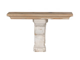 13.8x9.1x11.4" Distressed Brown and White Wooden Wall Shelf with Corbel Design W2078P223131