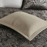 5 Piece Jacquard Bedspread Set with Throw Pillows Black King B03597642
