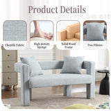 COOLMORE Modern Chenille Loveseat Sofa , Comfy Upholstered 2-Seater Sofa, Small Loveseat Accent W395P224846