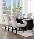 ZNTS Unique Contemporary Gray Boucle Fabric Set of 2pc Dining Chairs Black Wooden Legs Parson Side Chair B011P234754