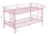 METAL BUNK BED PINK Twin Over Twin W311P201415