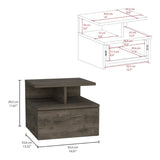 Adele Floating Nightstand with Drawer and Open Storage Shelves B070P188830