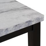 Faux Marble 5-Piece Dining Set Table with 4 Thicken Cushion Dining Chairs Home Furniture, 01666877