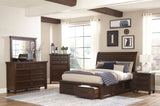 ZNTS Classic Bedroom Brown Finish 1pc Chest of Drawers Mango Veneer Wood Transitional Furniture B01151900