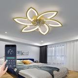 Modern Ceiling Fan with Lights Remote Control, 3 Light Color 6 Speeds,Gold Color Ceiling Fan Lamp W1962P237610
