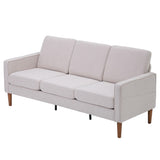 180*76*85cm Linen Solid Wood Legs Second Generation Three Seats Without Chaise Concubine Solid Wood 06045900