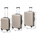 ZNTS 3-in-1 Multifunctional Large Capacity Traveling Storage Suitcase Luggage Set Champagne 35164961