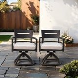 Outdoor Patio Aluminum Swivel Rocker 2PCS with Outdoor-grade Sunbrella Fabric Cushions, Ember Black W1886P163383