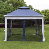 ZNTS Outdoor 11x 11Ft Pop Up Gazebo Canopy With Removable Zipper Netting,2-Tier Soft Top Event W419P168164