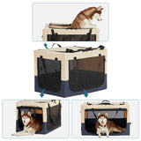 Dog Crates for Dogs, Adjustable Fabric Cover by Spiral Iron Pipe, Strengthen Sewing Dog Travel Crate W142781062