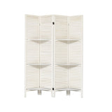 ZNTS Room Divider with Shelves, 4 Panel White Room Divider, Room Dividers and Folding Privacy Screens, 19192899