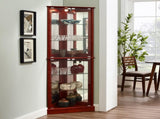 Corner Curio Dispaly Cabinet with Lights, Adjustable Tempered Glass Shelves, Mirrored W1693P171669