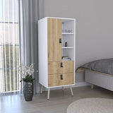 Huna Tall Dresser, Unit with Door, 2 Drawers, and Open Shelves B070P173201