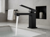 Single Handle Bathroom Faucet Lavatory Faucet Stainless Steel Single Hole-T20, Matte BlackUnable 83911547