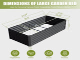8x4x1.5 ft Galvanized Raised Garden Bed, Outdoor Planter Garden Boxes Large Metal Planter Box for W1859P197984