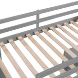 Twin Size Loft Bed with Ladder, Shelves, and Desk, Gray 83068138