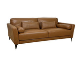 Tussio Saddle Tan Leather Loveseat W/5 Pillows B2726P457658