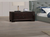 Modern Bedroom Nightstand Brown Color Drawers Bed Side Table Rubberwood HSESF00F4861