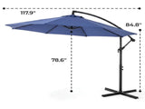 9.8FT Offset Cantilever Patio Umbrella with Crank & 8 Ribs, Easy Tilt Adjustment, UV Protection for 82226446